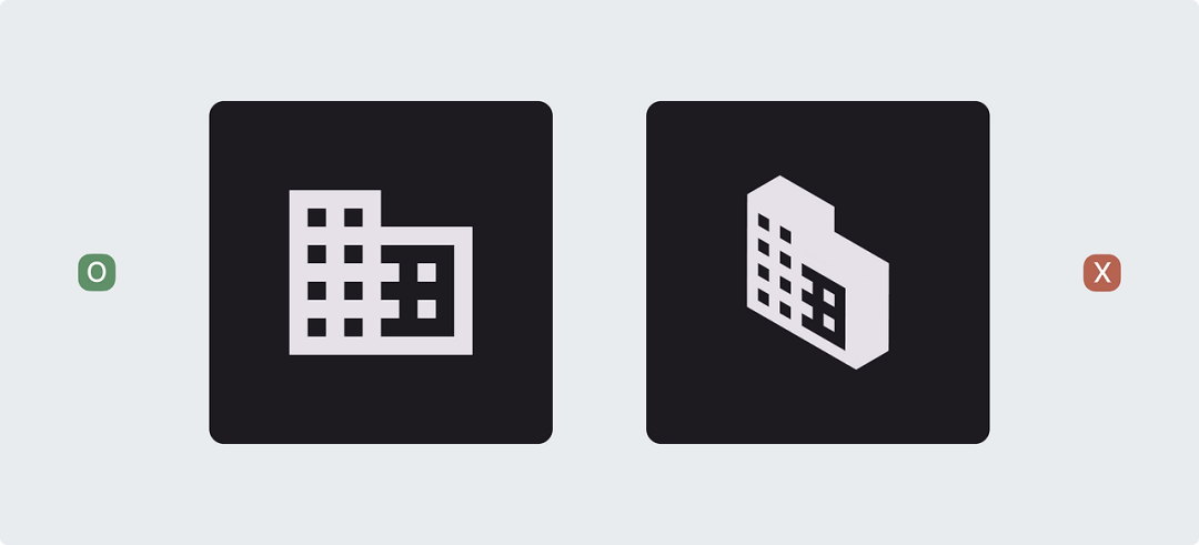 图标视角选择:正面 vs 透视