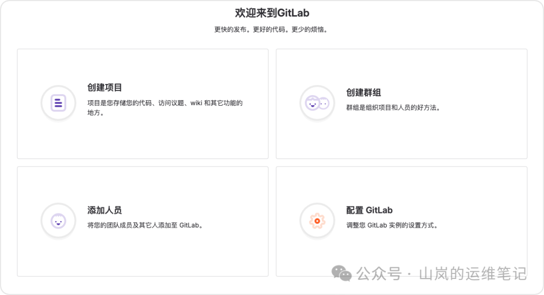 GitLab 欢迎页面的添加人员选项