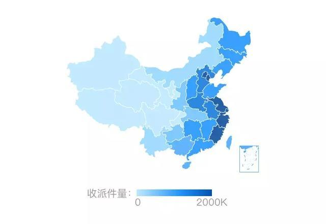 全国收派件量热力地图
