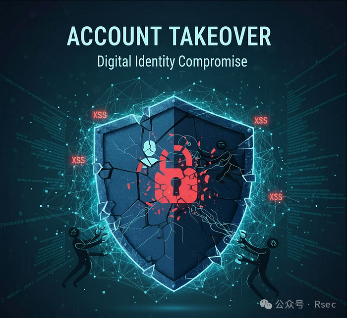 网络安全主题插画:账户接管与XSS攻击