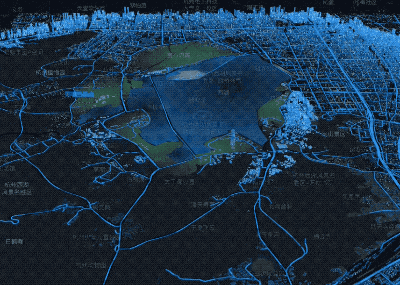 AntV L7 渲染的三维城市地形与交通网络
