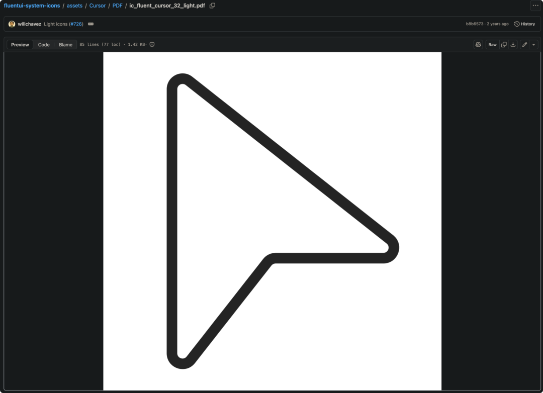 Fluent UI 仓库中的几何化鼠标指针图标