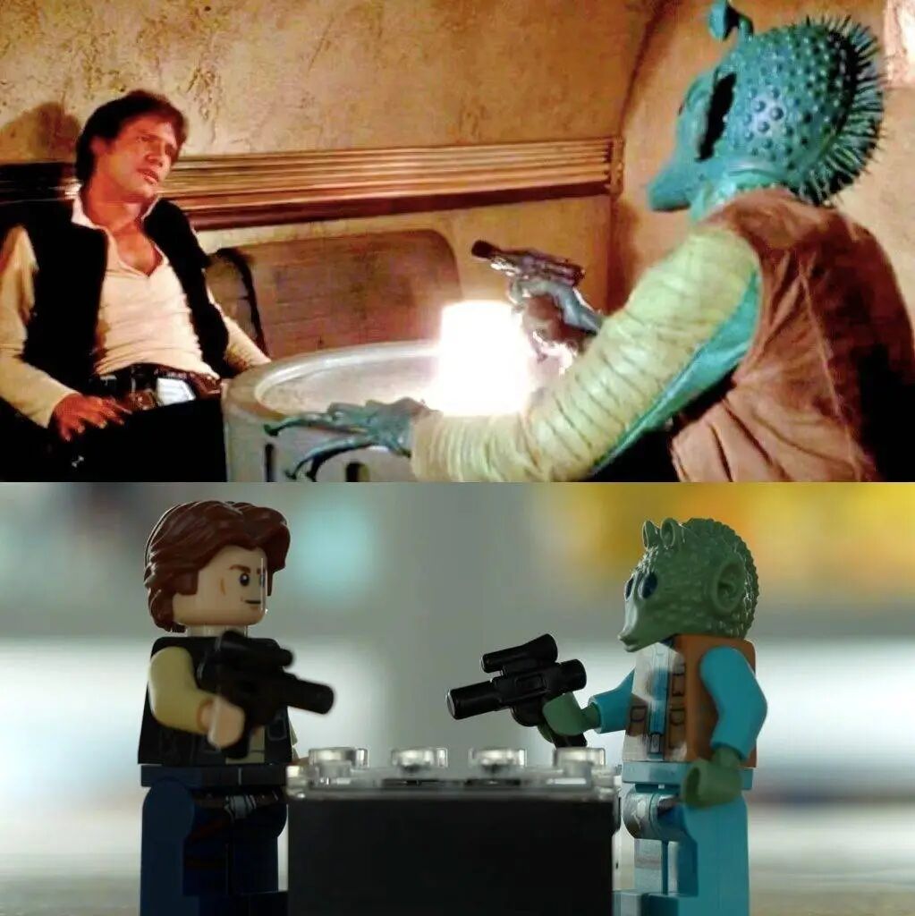 星球大战电影场景与乐高模型对比