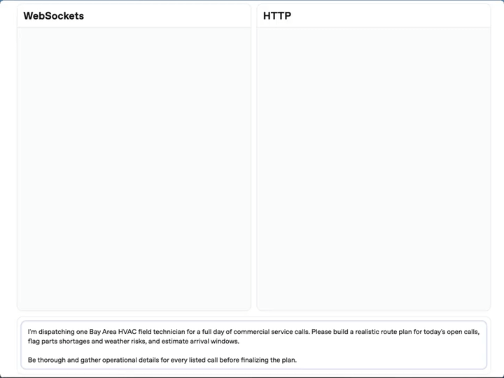WebSocket与HTTP模式在复杂工具调用场景下的交互对比