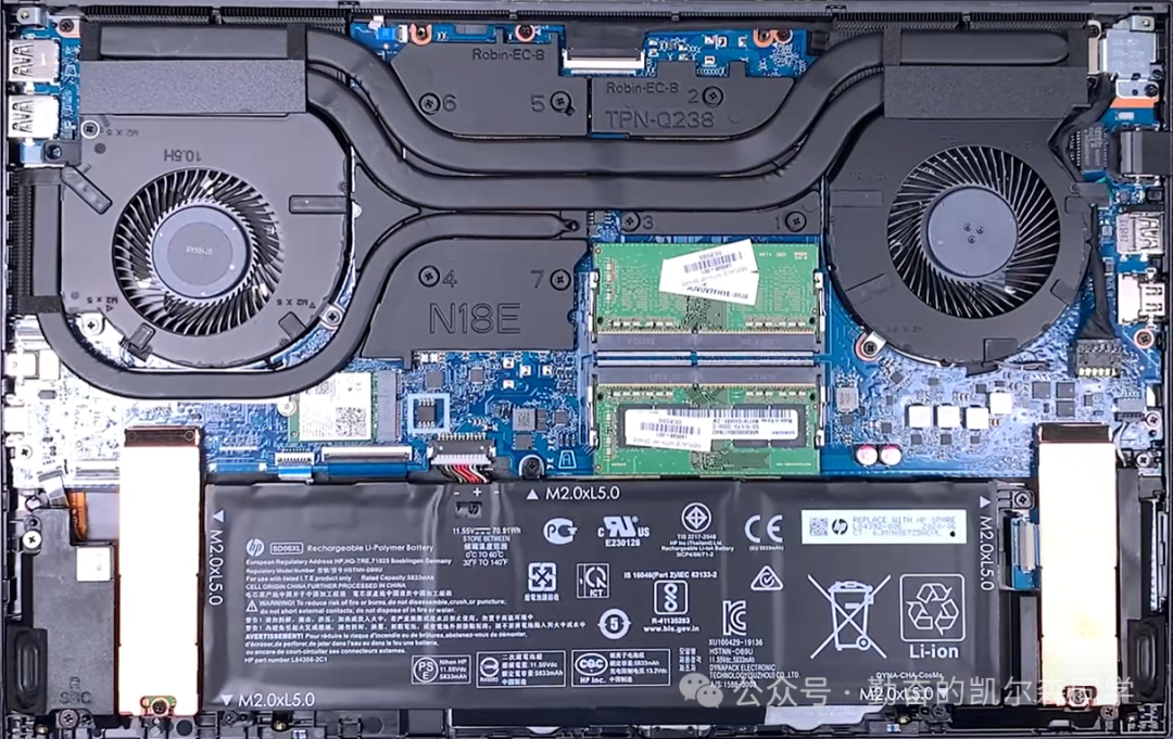 惠普暗影精灵6 Pro内部构造展示