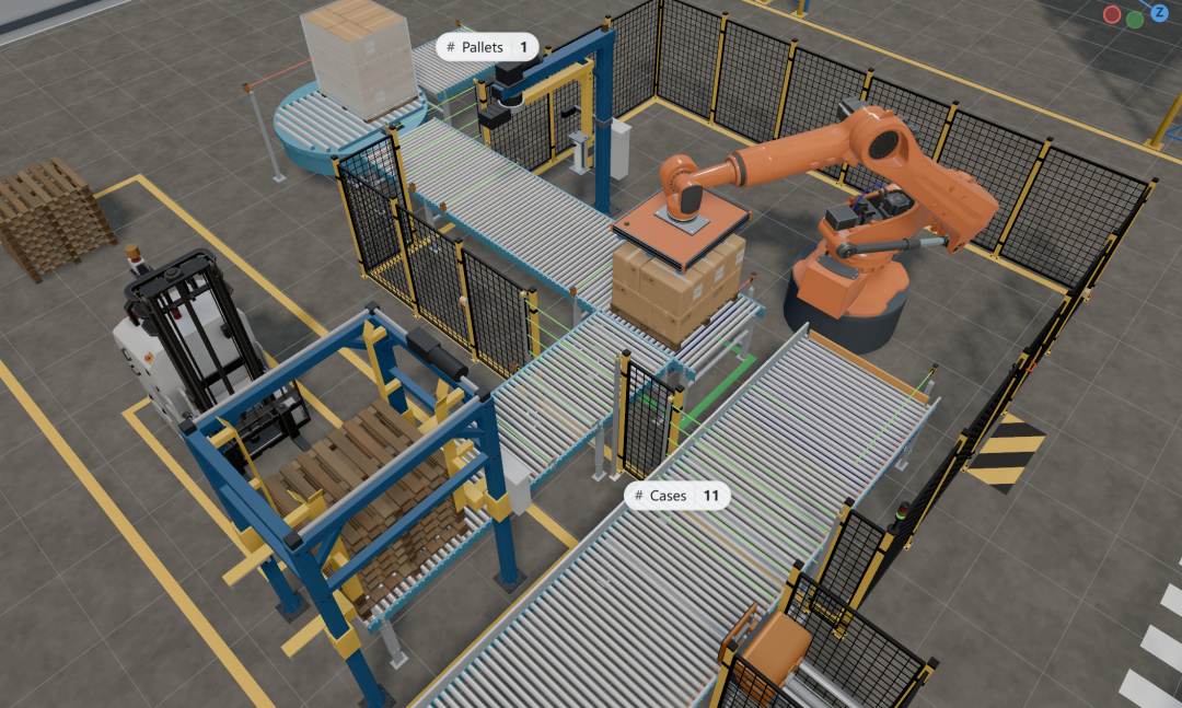 Palletizing demo 码垛工作站俯视截图