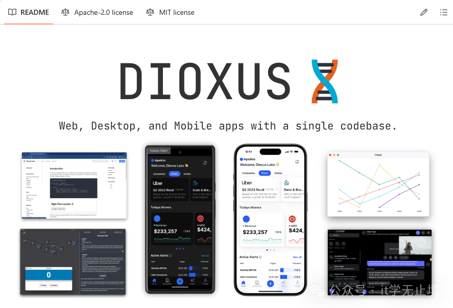Dioxus框架跨平台应用开发能力展示图
