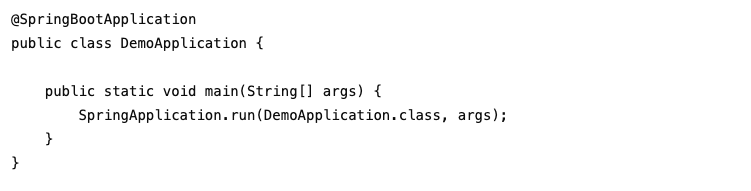 @SpringBootApplication 启动类 DemoApplication 示例代码
