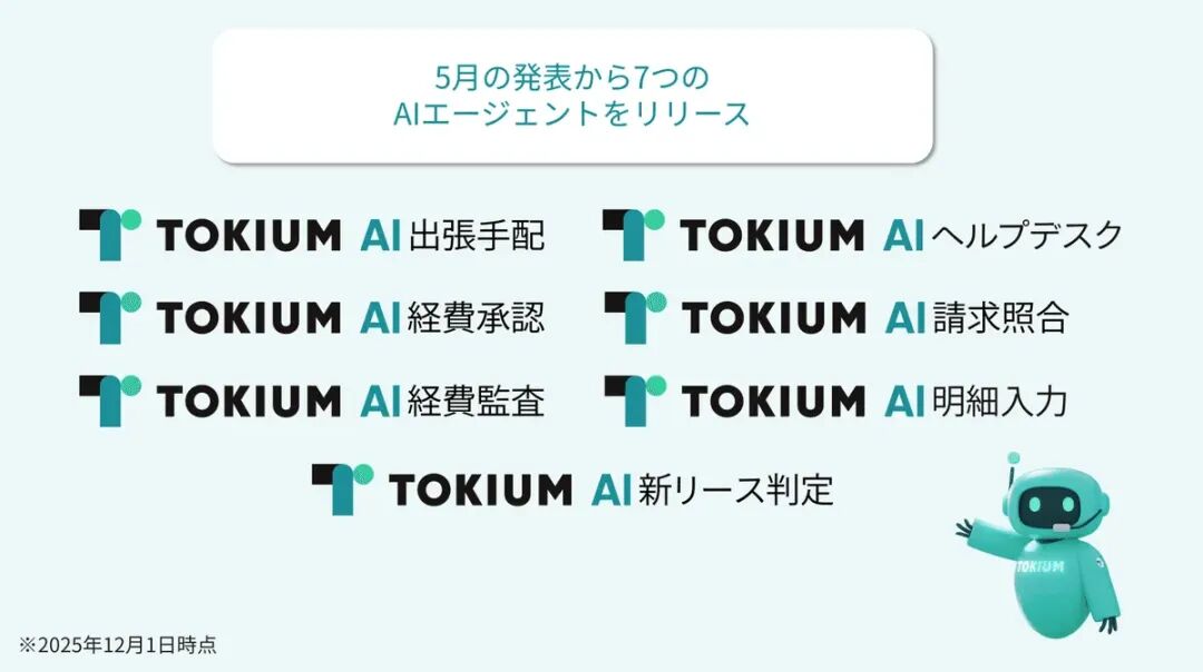 TOKIUM AI 代理系列产品发布列表