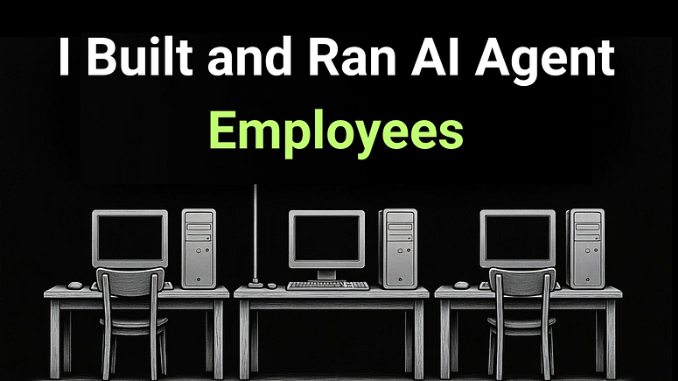 描绘AI Agent员工工作的概念插画