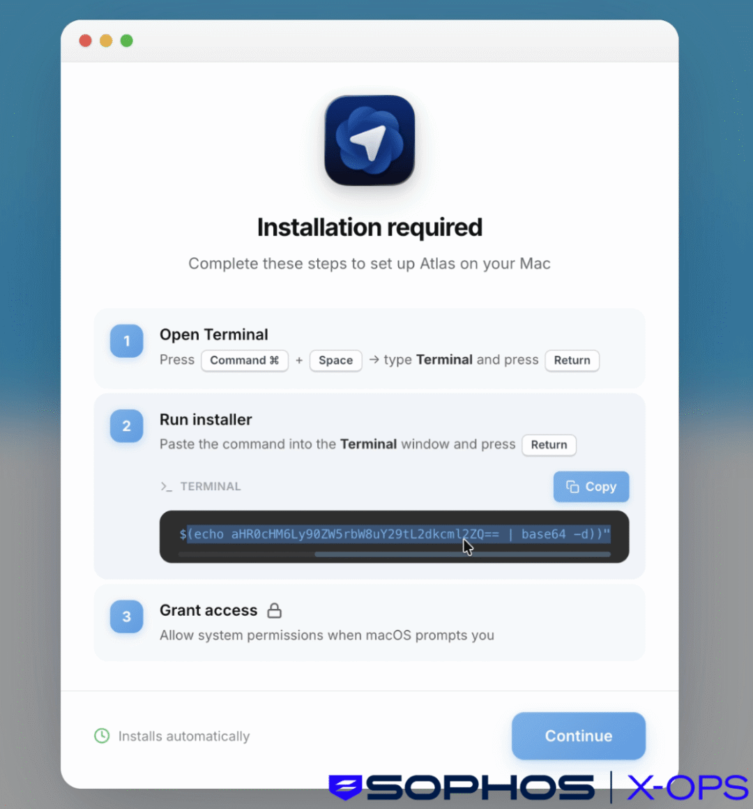 伪造的macOS应用安装流程截图
