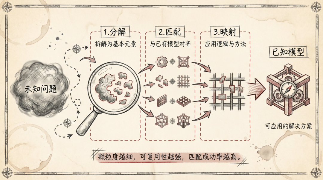 通过分解、匹配、映射三步法解决问题流程图