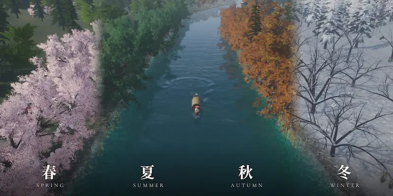 桜幻想四季变化场景渲染