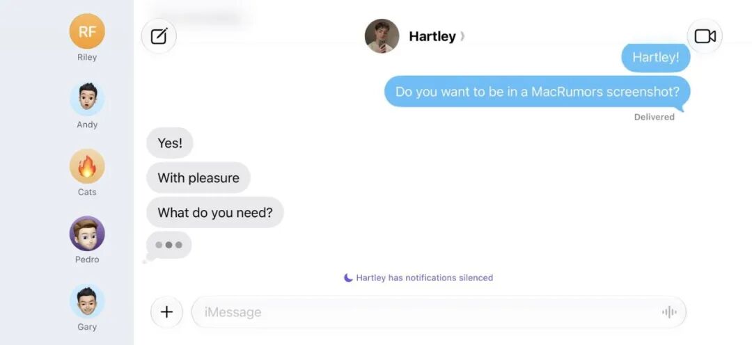 iMessage横屏对话界面