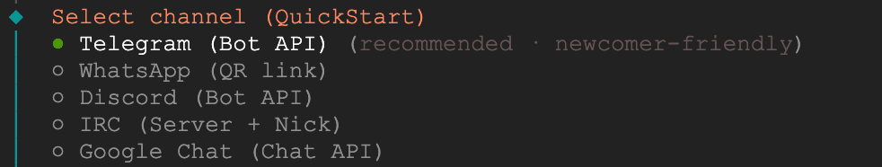选择Telegram通道