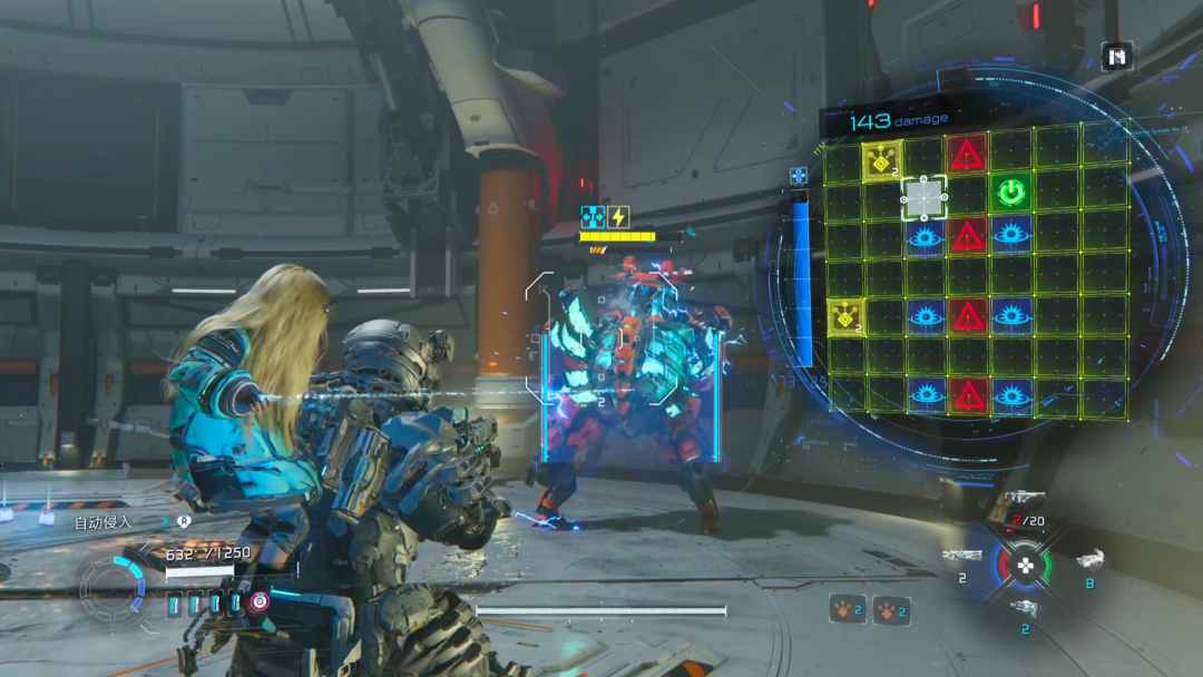 游戏战斗界面，展示破解连线与伤害数值