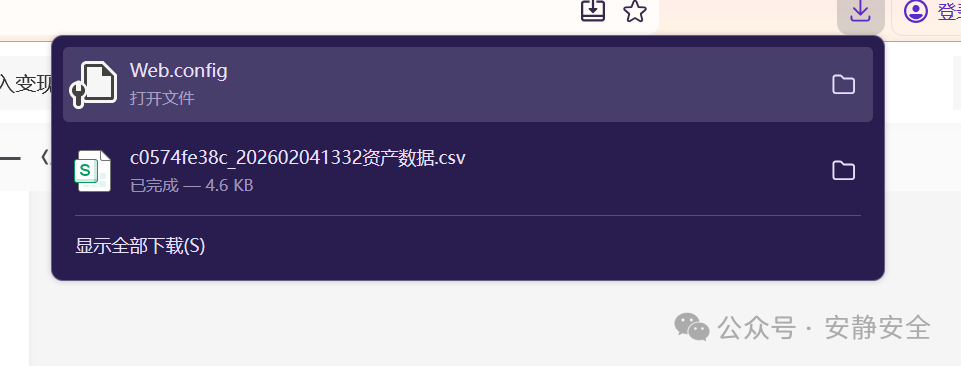 成功下载Web.config文件