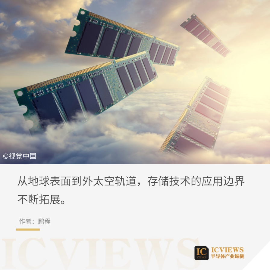 存储芯片在云中飞行的概念图