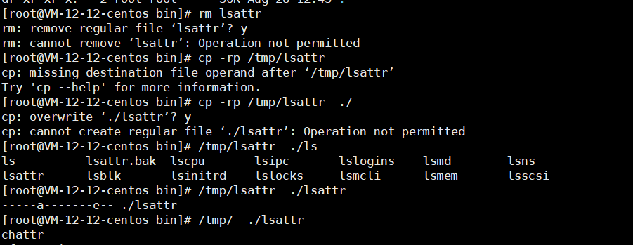 还原 top、ps、lsattr 命令部分截图
