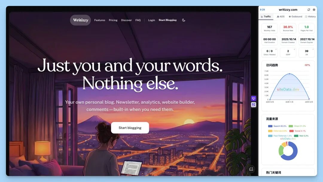 Writizzy 博客平台界面