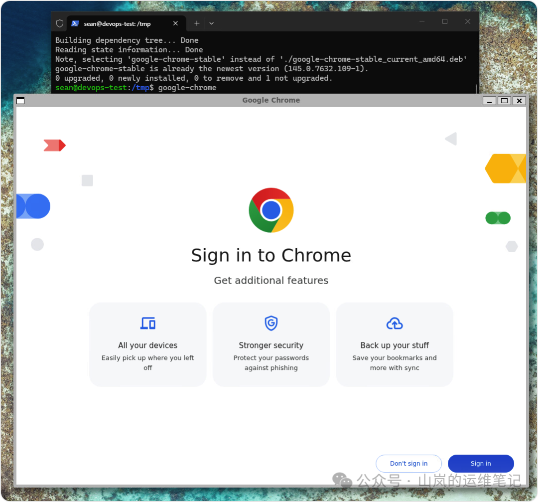 启动Chrome浏览器界面