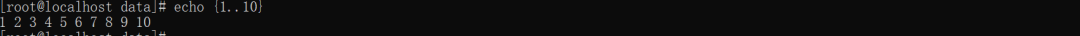 使用花括号生成1到10的数字序列