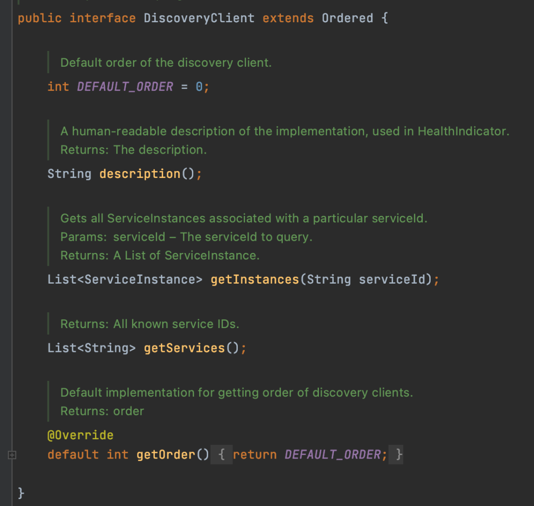 DiscoveryClient接口定义