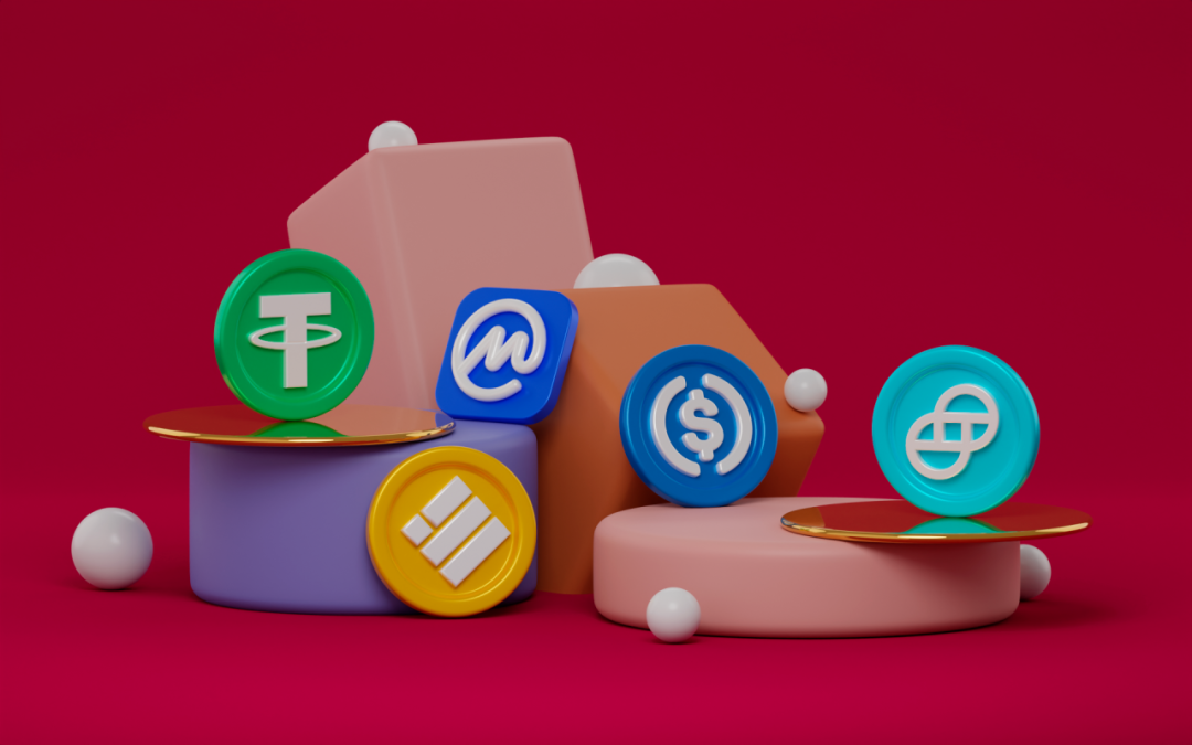 主流加密货币与稳定币品牌标志展示