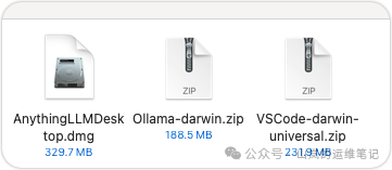 下载完成的三个文件图标