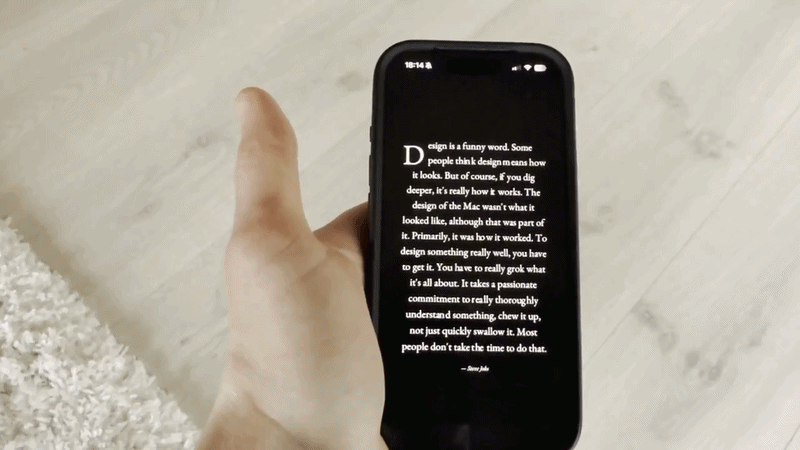 手机重力感应下文字流动效果的GIF演示