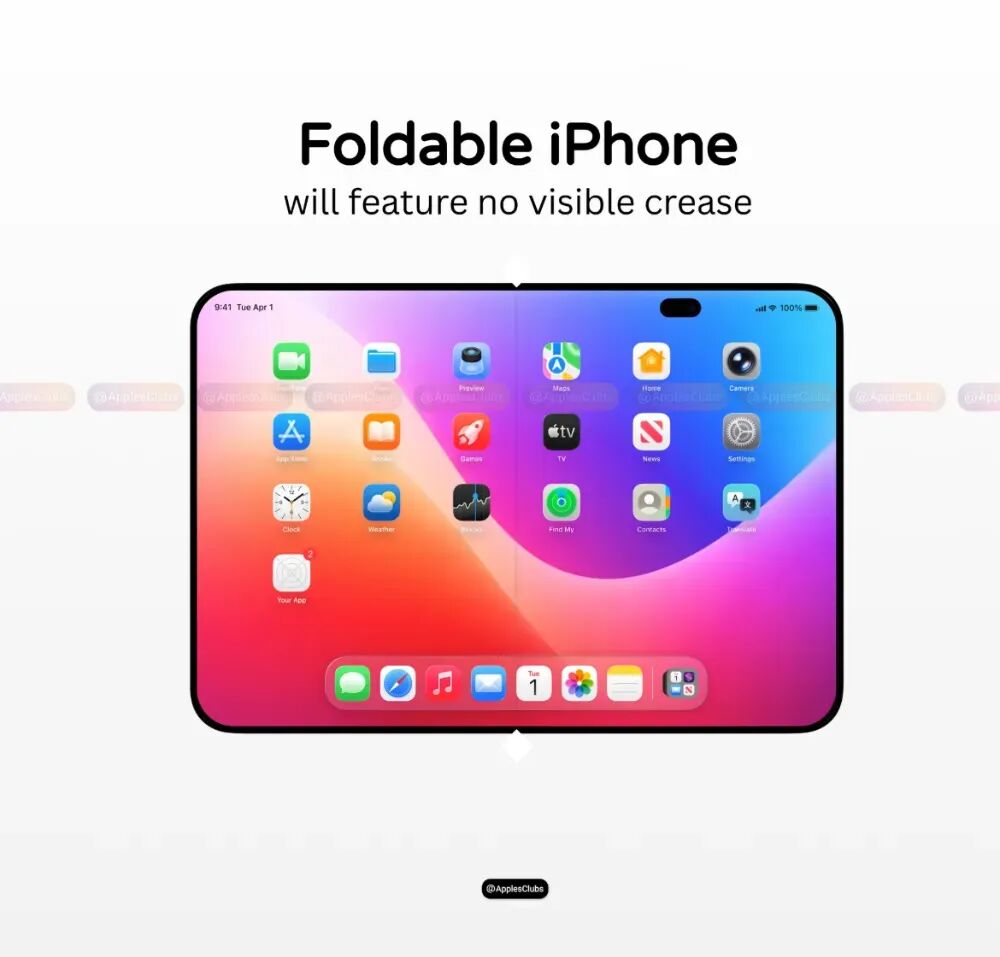 宣称无折痕的Foldable iPhone概念设计图