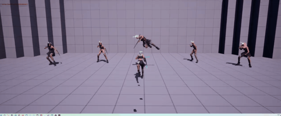 3D动画场景展示角色战斗的多张截图