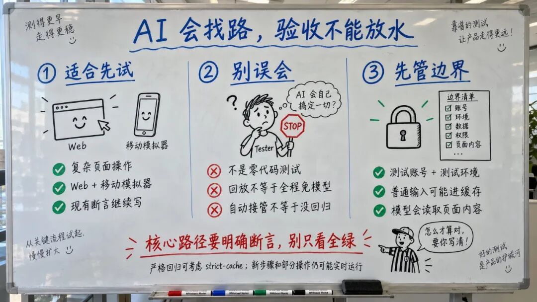 AI 测试验收边界白板图 - AI 会找路验收不能放水