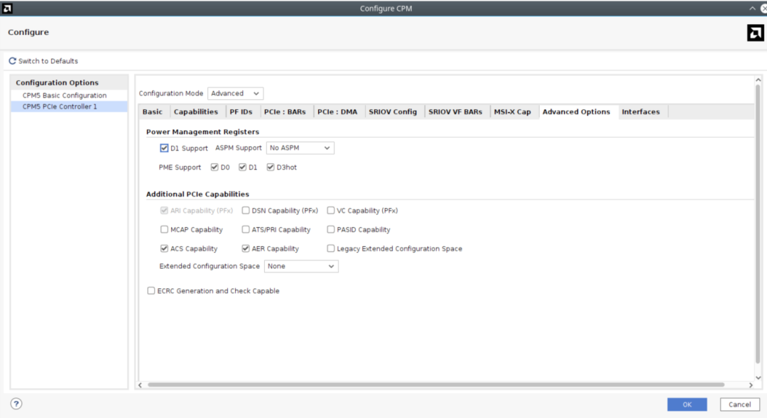 电源管理与其他 PCIe 能力配置