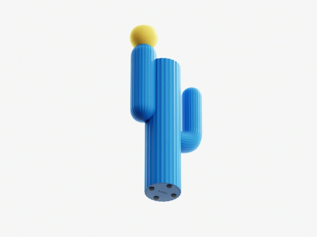 Cabu加湿器蓝色款底座特写,带cubu字样