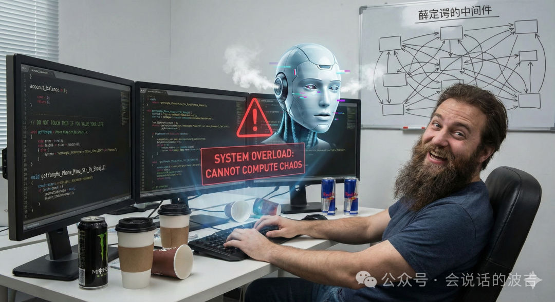 程序员面对AI冲击的幽默工作场景