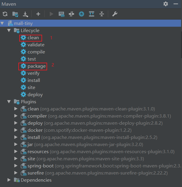 Maven 生命周期中的 clean 和 package 目标