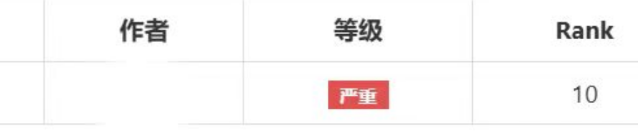 漏洞严重等级评分为10的表格截图