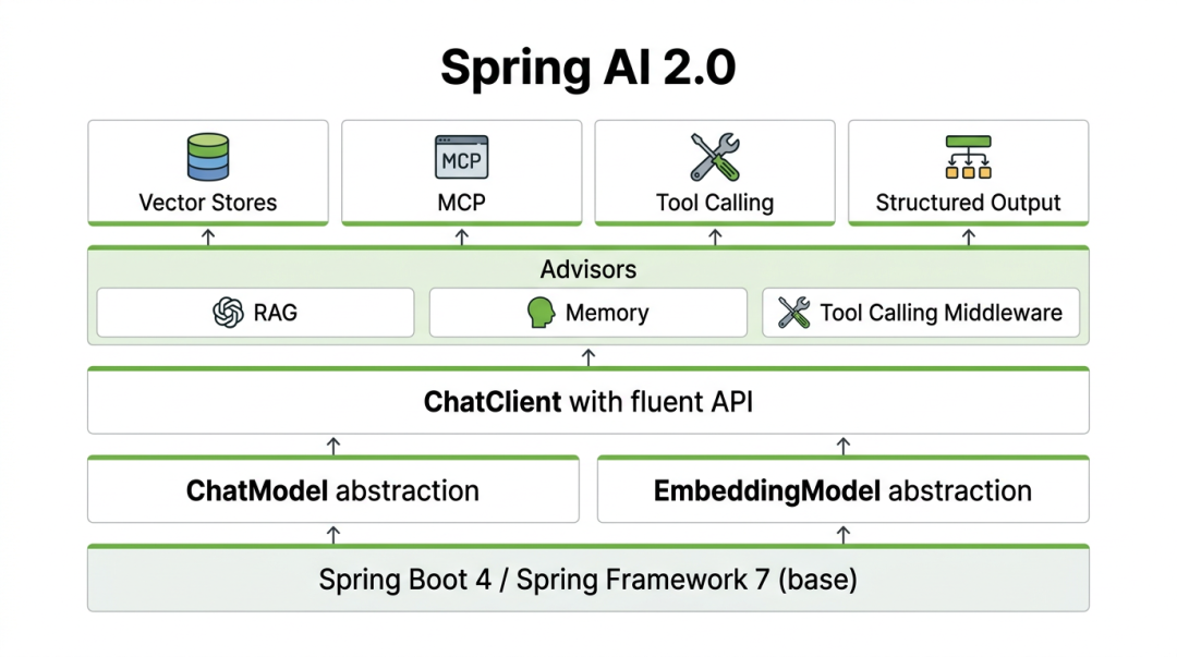 Spring AI 2.0 分层架构图