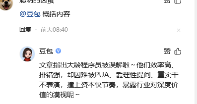 网友总结:大龄程序员价值被误解,是行业对深度价值的漠视