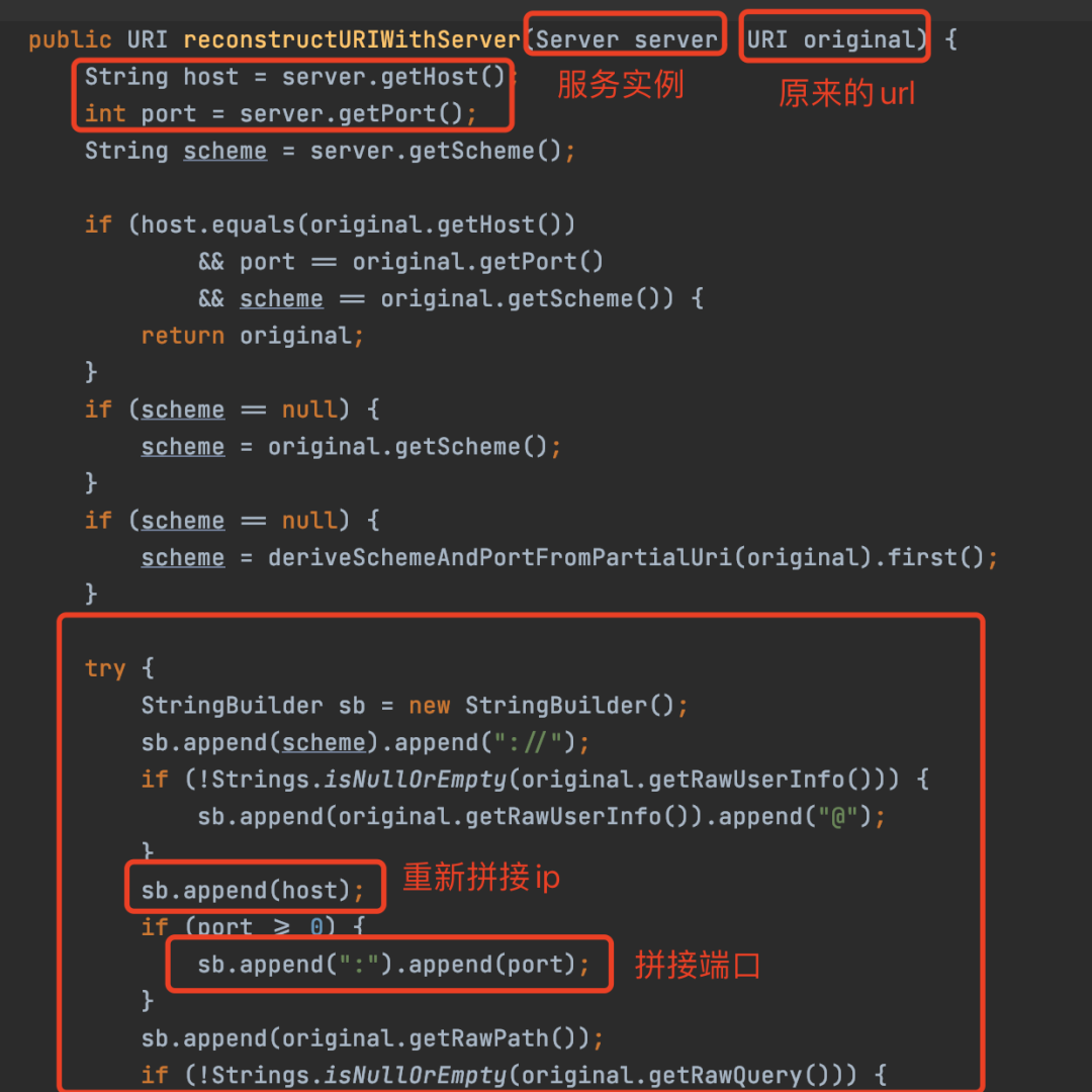 Ribbon中重构URL的reconstructURIWithServer方法