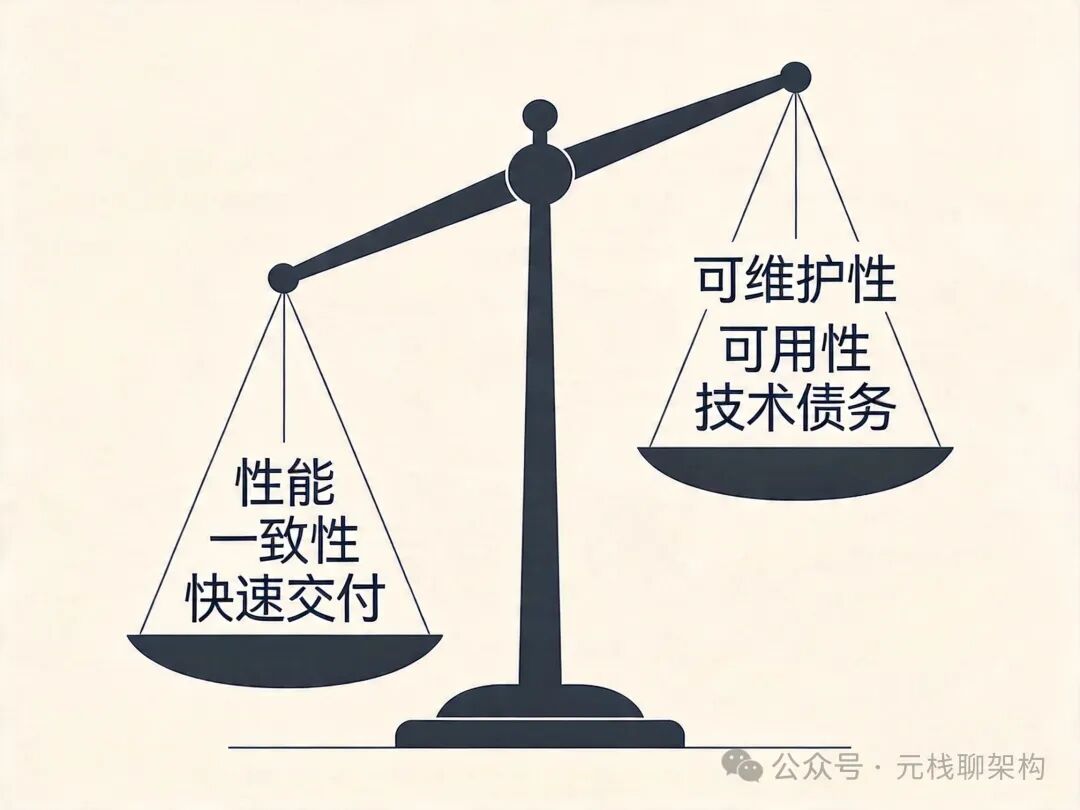 架构权衡天平：性能、一致性、可维护性与技术债务的取舍