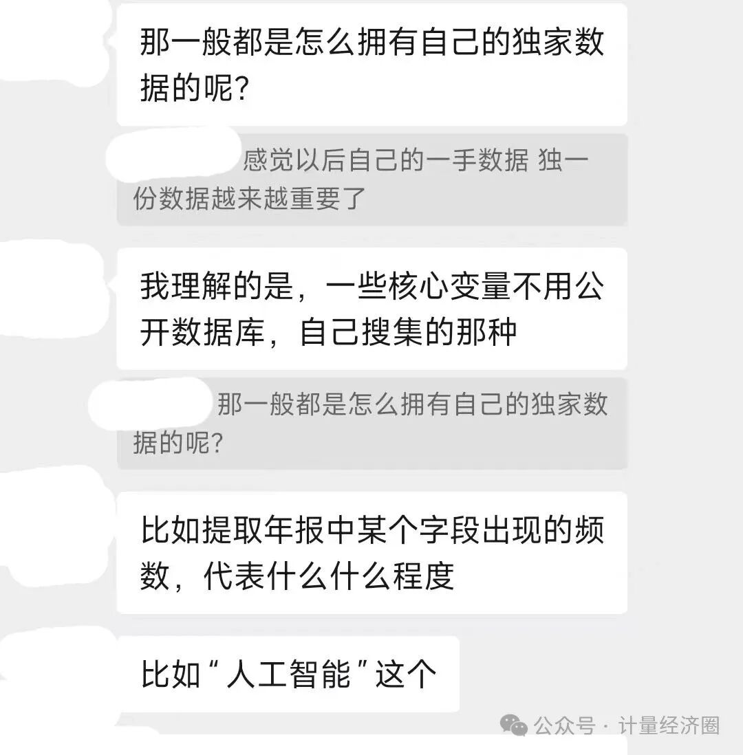 探讨如何获取独家数据，如分析年报关键词频次