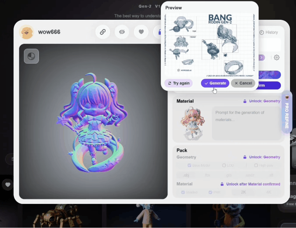 BANG 功能拆解动漫人偶模型的过程