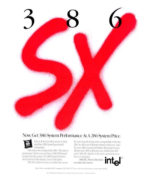 Intel 386 SX 处理器广告