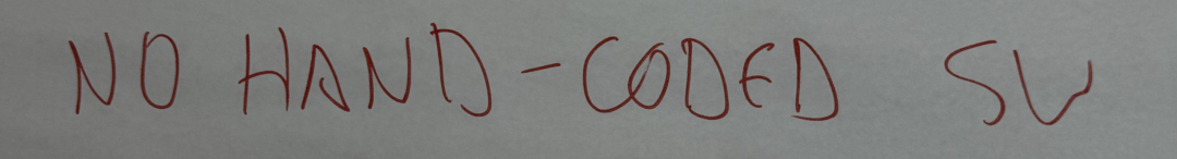 NO HAND-CODED SV 红色手写体标语