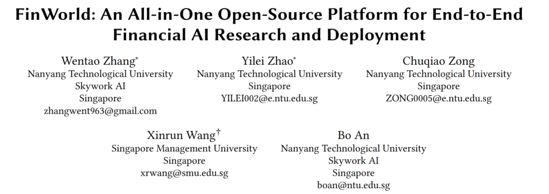 FinWorld论文作者信息