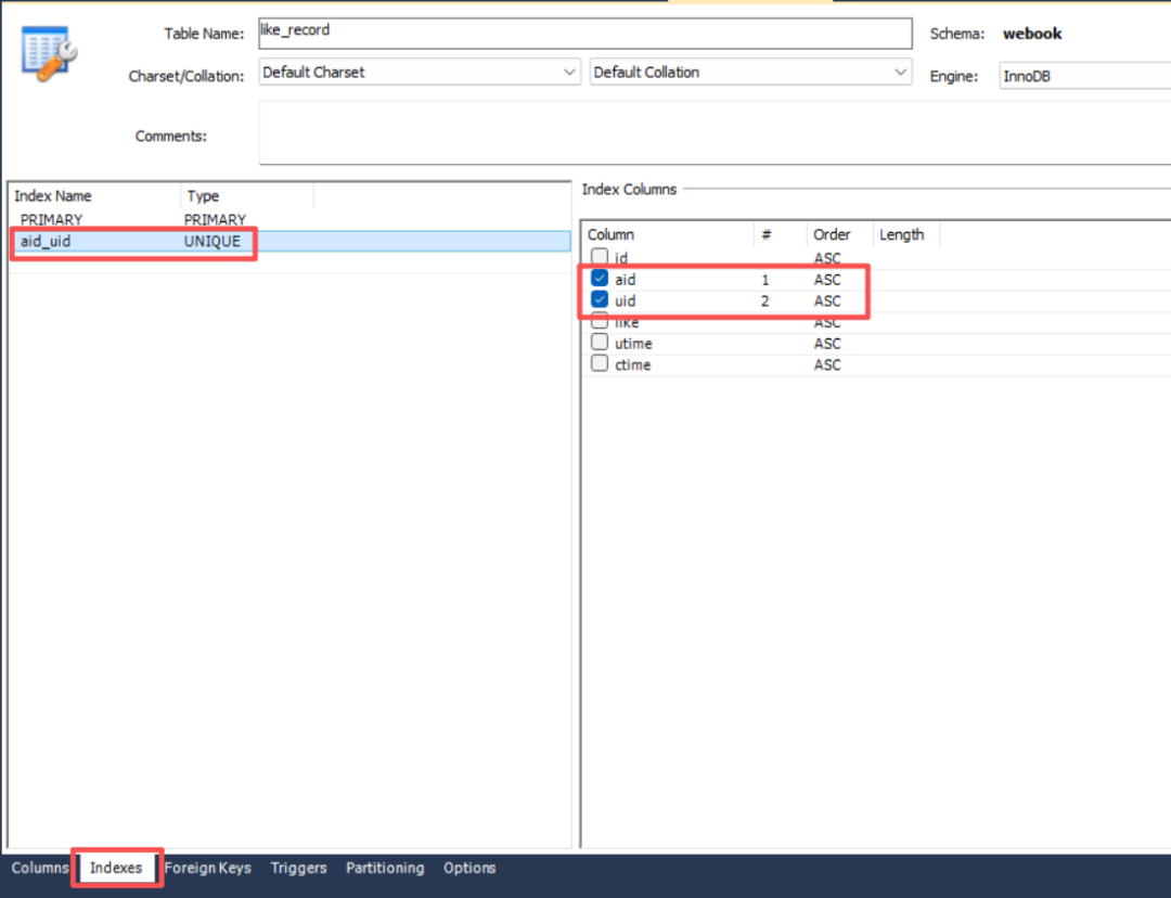 like_record表索引设计