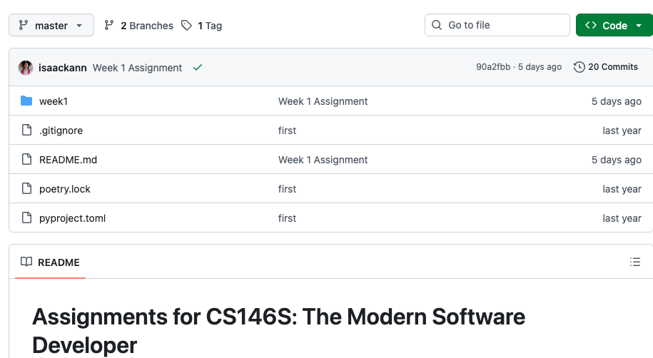 CS146S modern-software-dev-assignments GitHub 仓库截图
