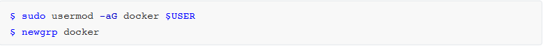 终端命令:`sudo usermod -aG docker $USER` 与 `newgrp docker`